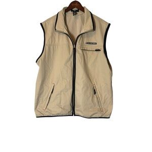 Vintage 90s Polo Ralph Lauren Beige Sport Vest Full Zip Made In Hong Kong Sz XL